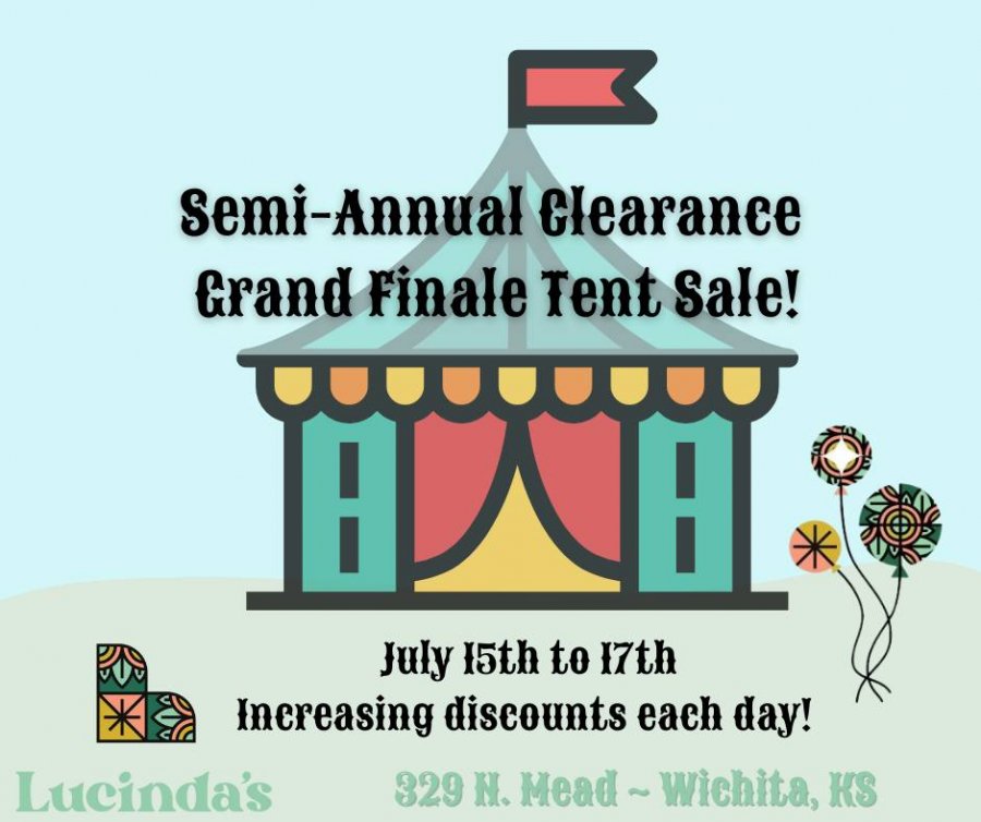 Lucinda's Semi-Annual Clearance Grand Finale Tent Sale